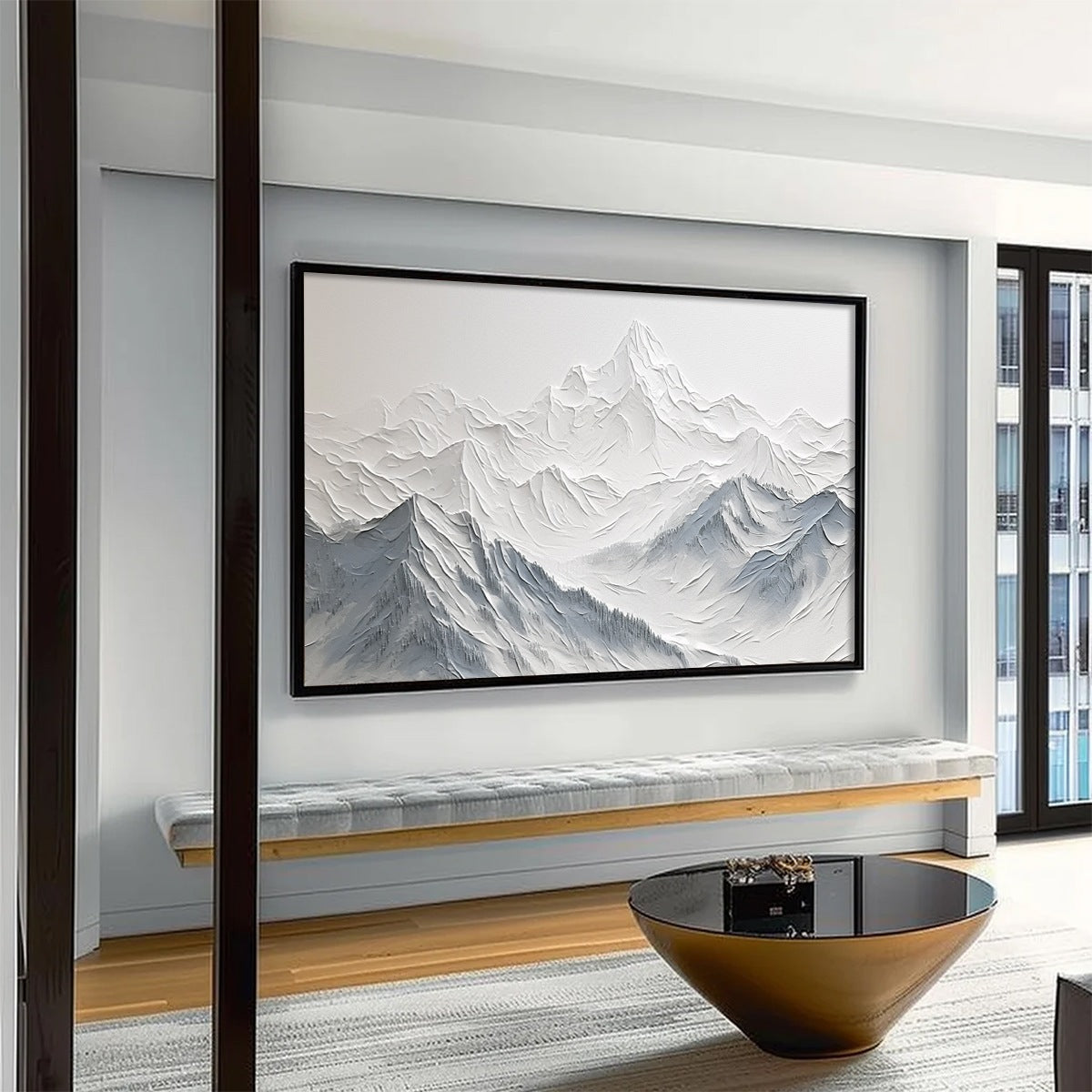 FROZEN PEAKS: Textured Minimalist Mountain Landscape - Image 7