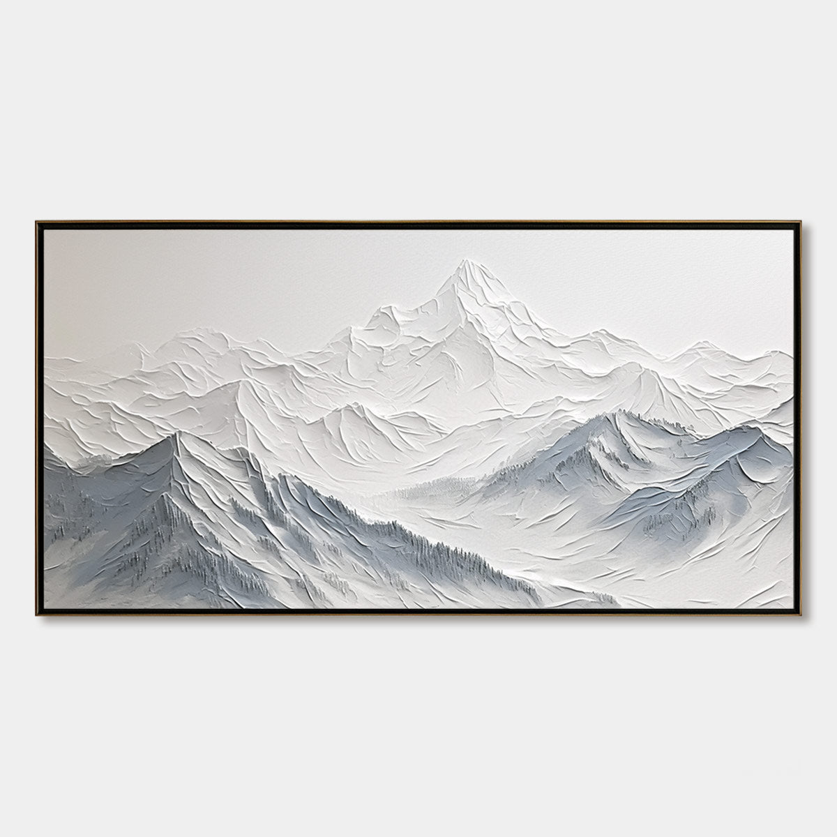 FROZEN PEAKS: Textured Minimalist Mountain Landscape