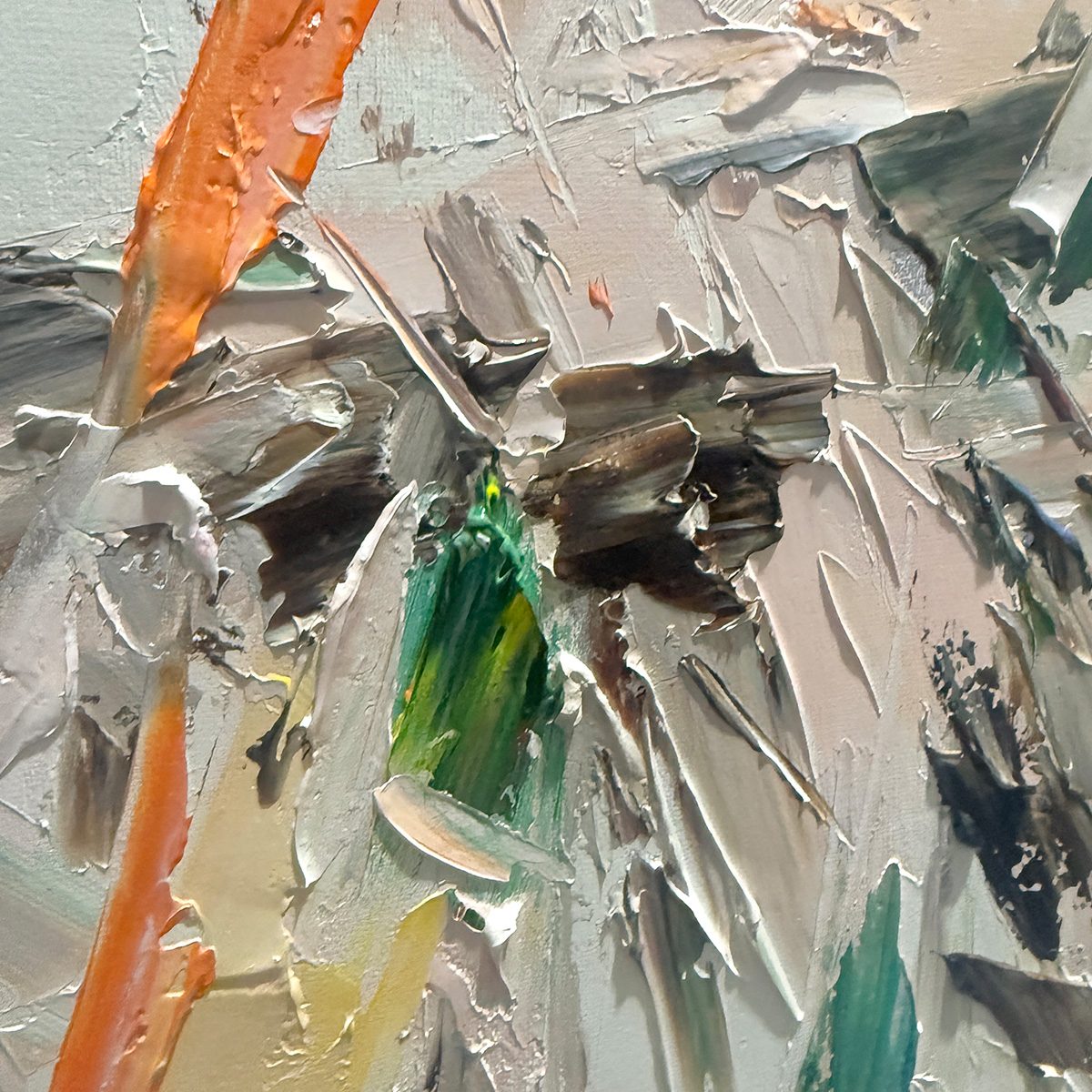 FROZEN RUSH: Textured Abstract Impasto Oil Painting - Image 3