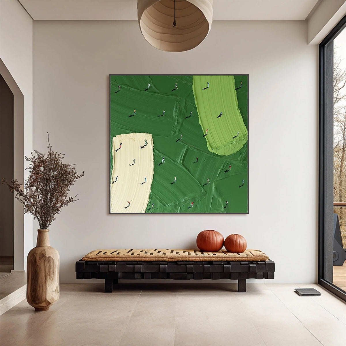 FAIRWAY DANCE: Textured Impasto Golf Scene Painting - Image 2