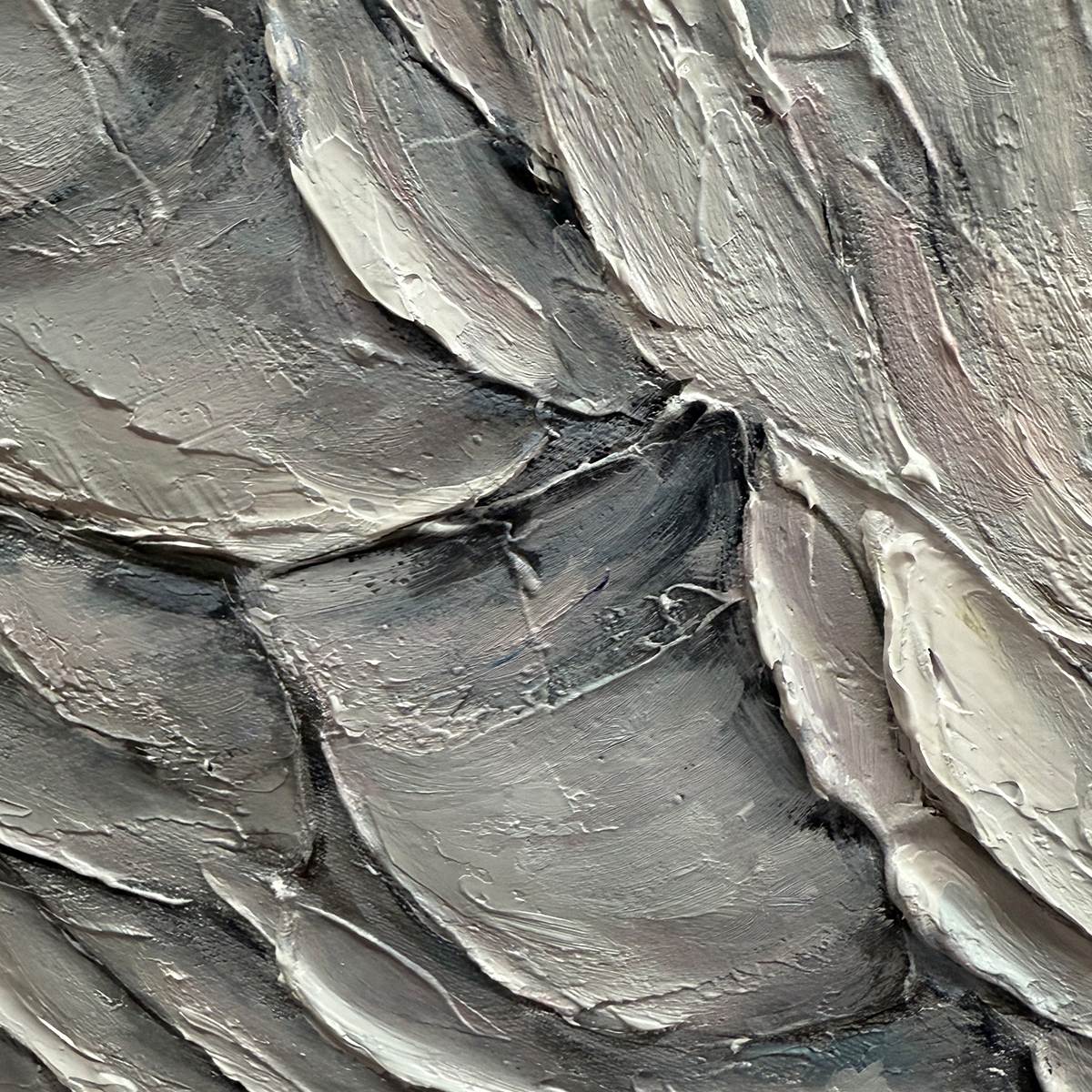 FROZEN PEAKS: Textured Impasto Mountain Landscape Oil Painting - Image 3
