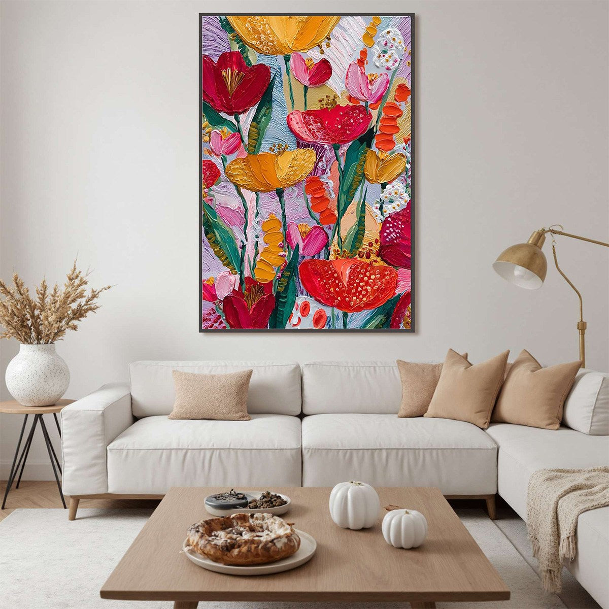 GARDEN MELODY: Textured Impasto Floral Oil Painting - Image 2