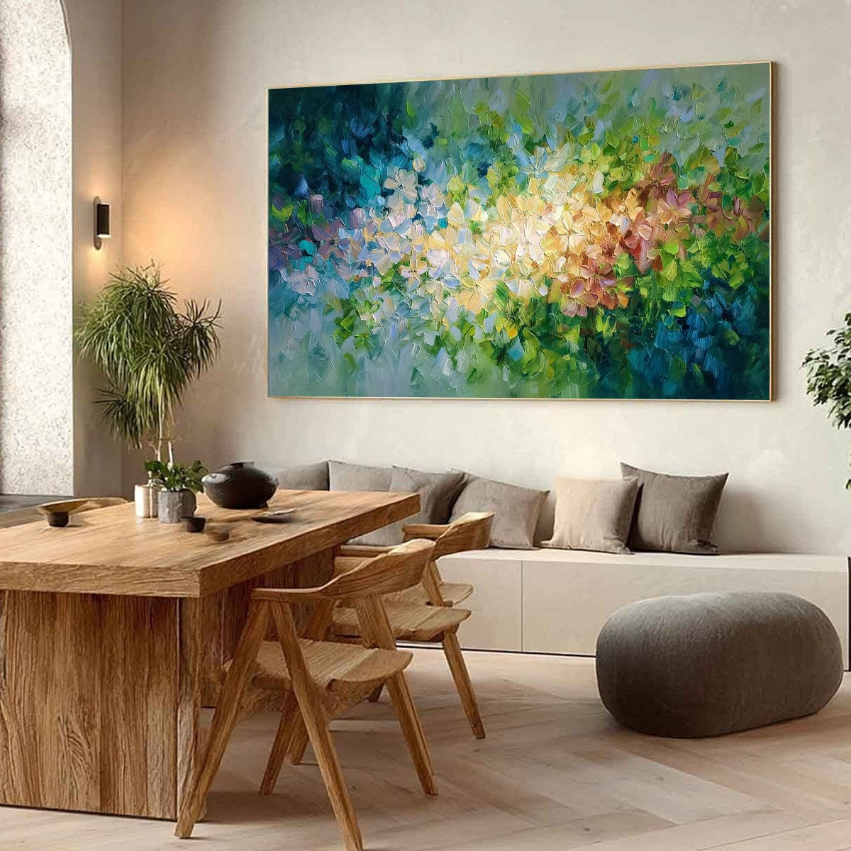 GARDEN OF LIGHT: Textured Abstract Floral Impasto Oil Painting - Image 7