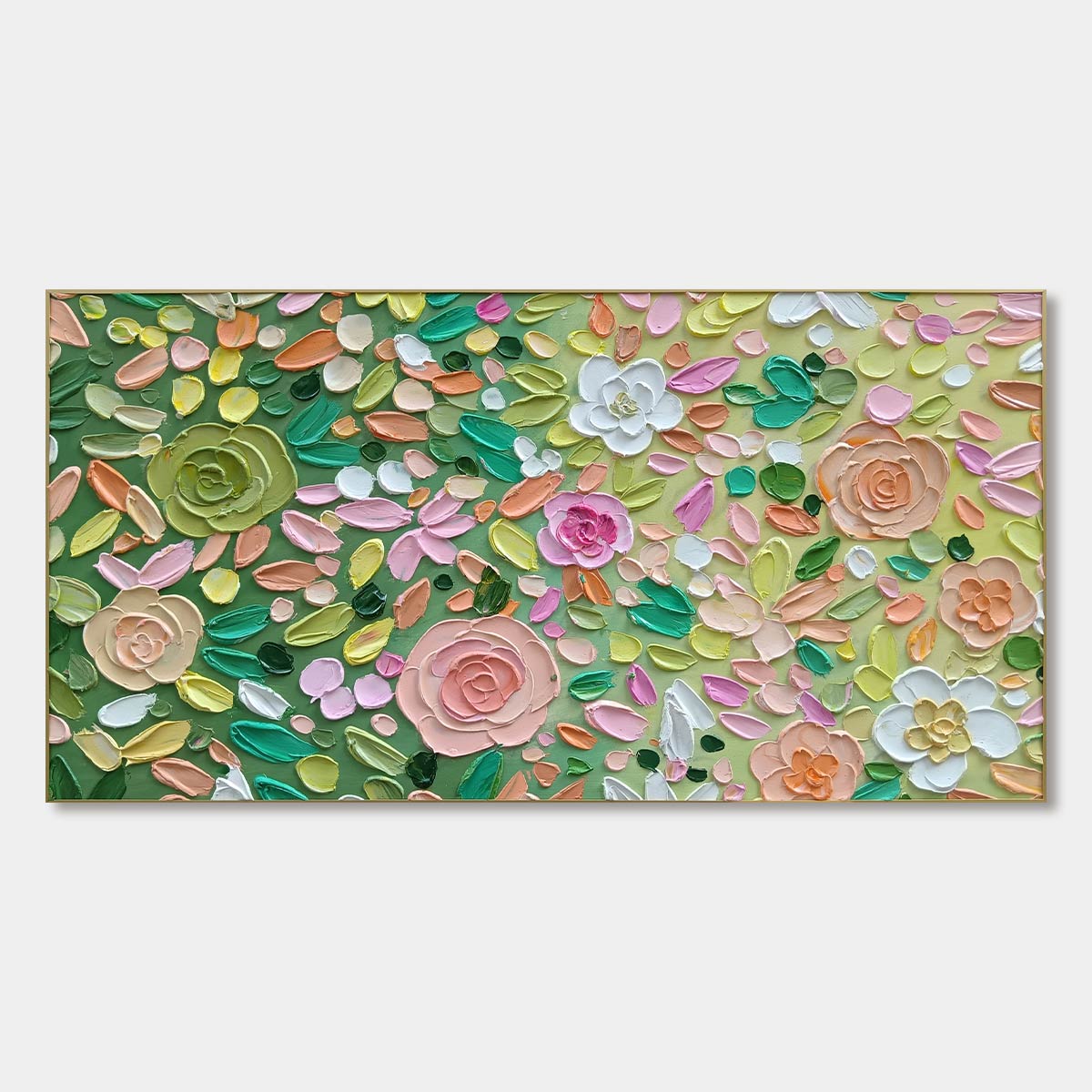 Ready to Ship | GARDEN RHAPSODY | 28''x56'' | 70x140cm | Gold Frame - Image 3