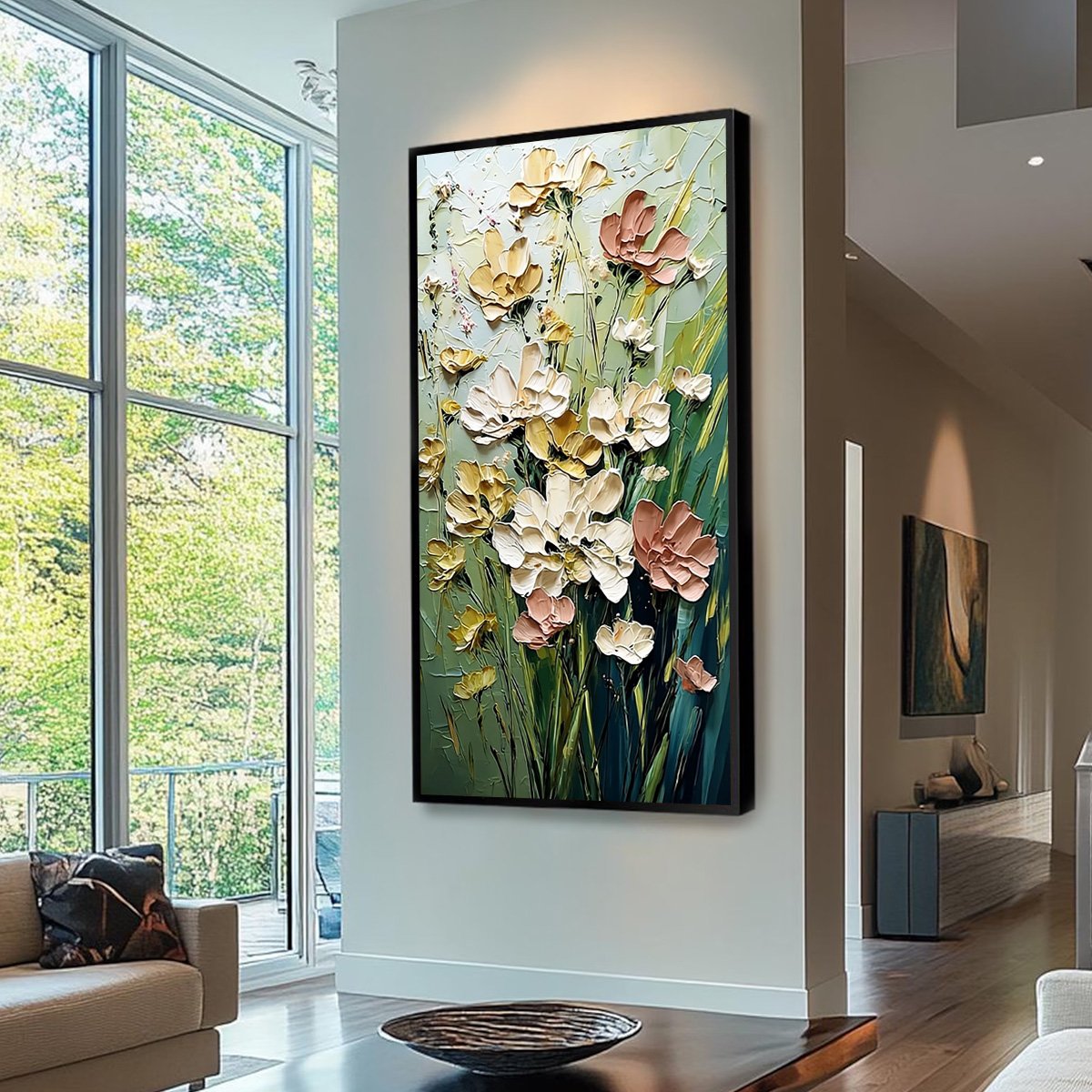 GARDEN SERENADE: Textured Impasto Painting of a Wildflower Meadow - Image 7