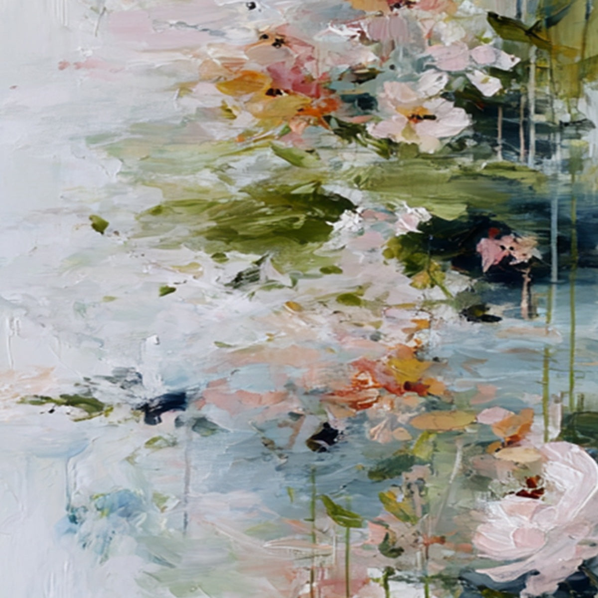 GARDEN REVERIE: Abstract Impressionist Floral Diptych Painting - Image 5