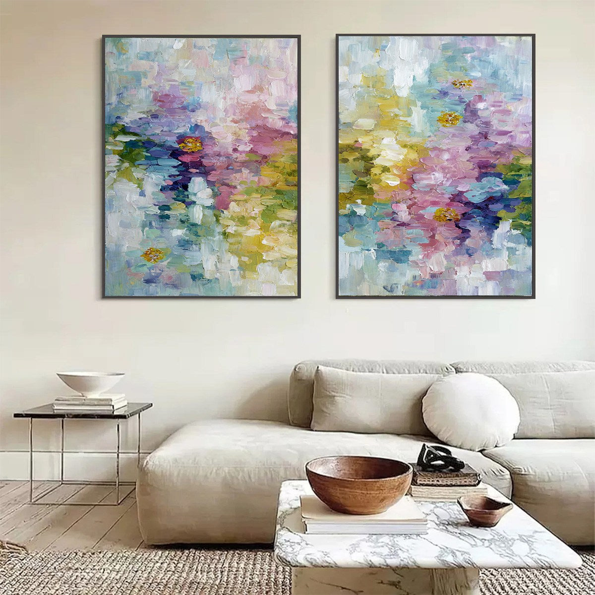 GARDEN REVERIE: Colorful Abstract Floral Impasto Painting Set - Image 6