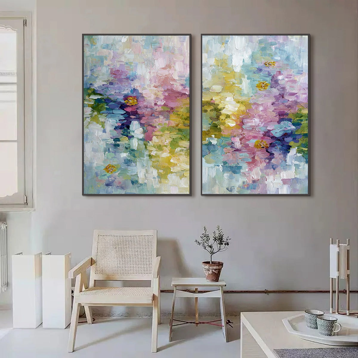 GARDEN REVERIE: Colorful Abstract Floral Impasto Painting Set - Image 2