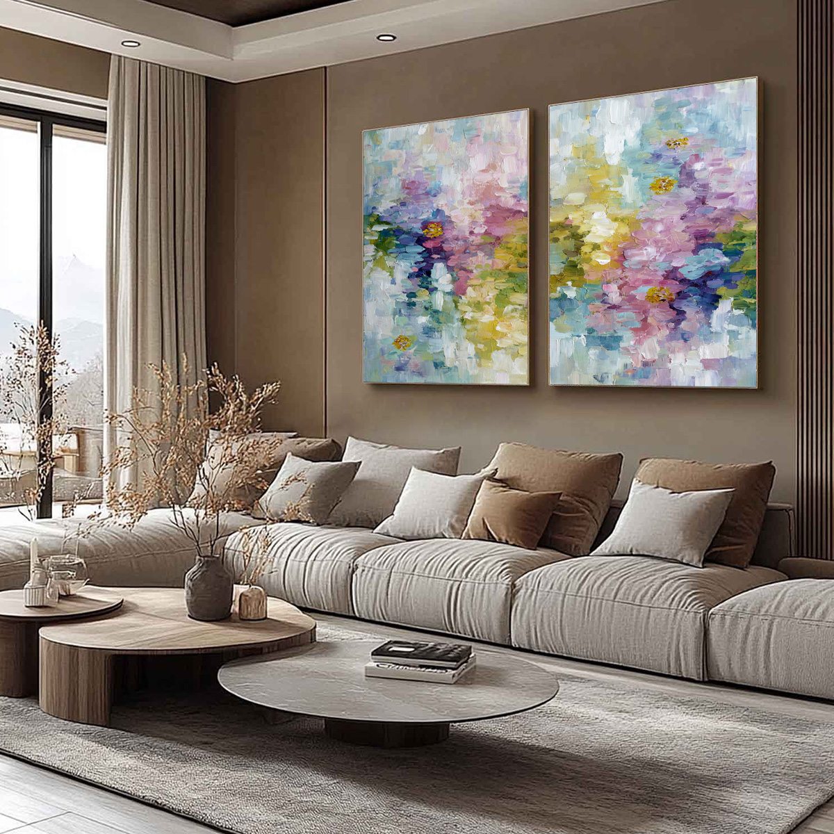 GARDEN REVERIE: Colorful Abstract Floral Impasto Painting Set - Image 7