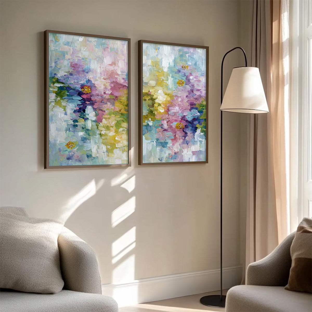GARDEN REVERIE: Colorful Abstract Floral Impasto Painting Set - Image 8