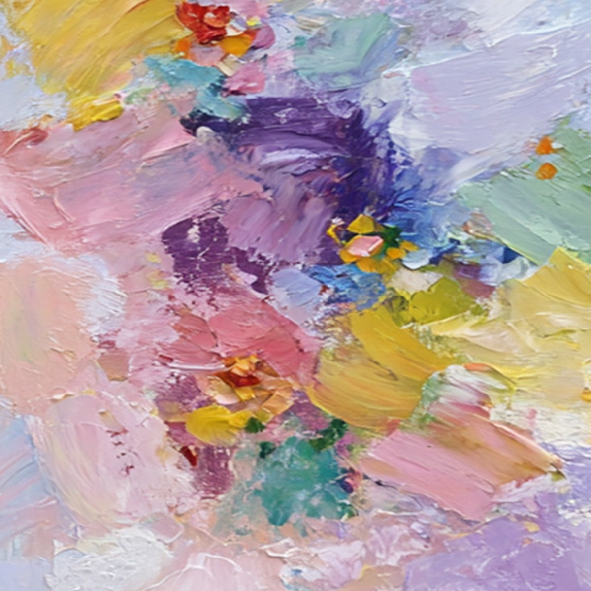 GARDEN REVERIE: Colorful Abstract Floral Impasto Painting Set of 2 - Image 5