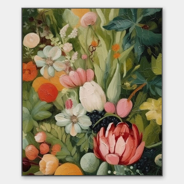 GARDEN'S GRACE: Textured Floral Still Life Oil Painting