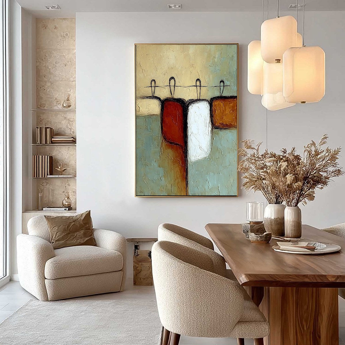 GATHERING: Textured Wabi Sabi Abstract Figurative Painting - Image 4