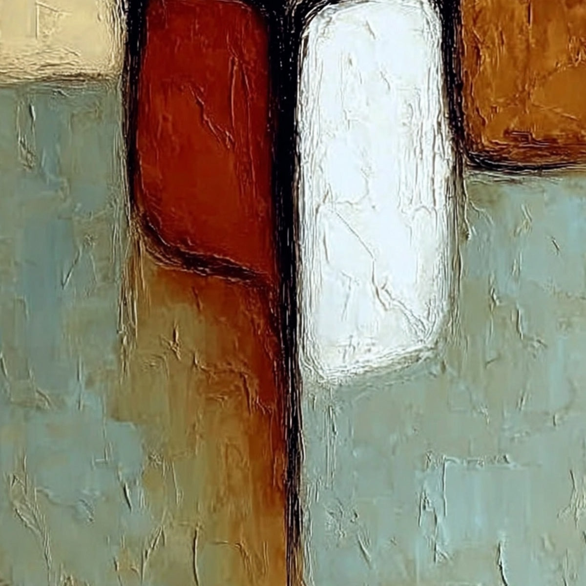 GATHERING: Textured Wabi Sabi Abstract Figurative Painting - Image 5