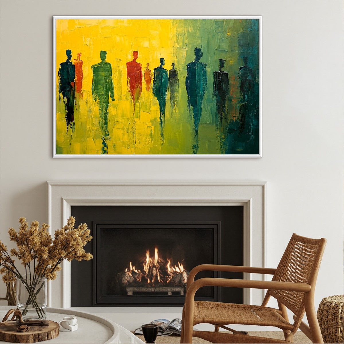 GATHERING LIGHT: Vibrant Abstract Figurative Oil Painting - Image 5