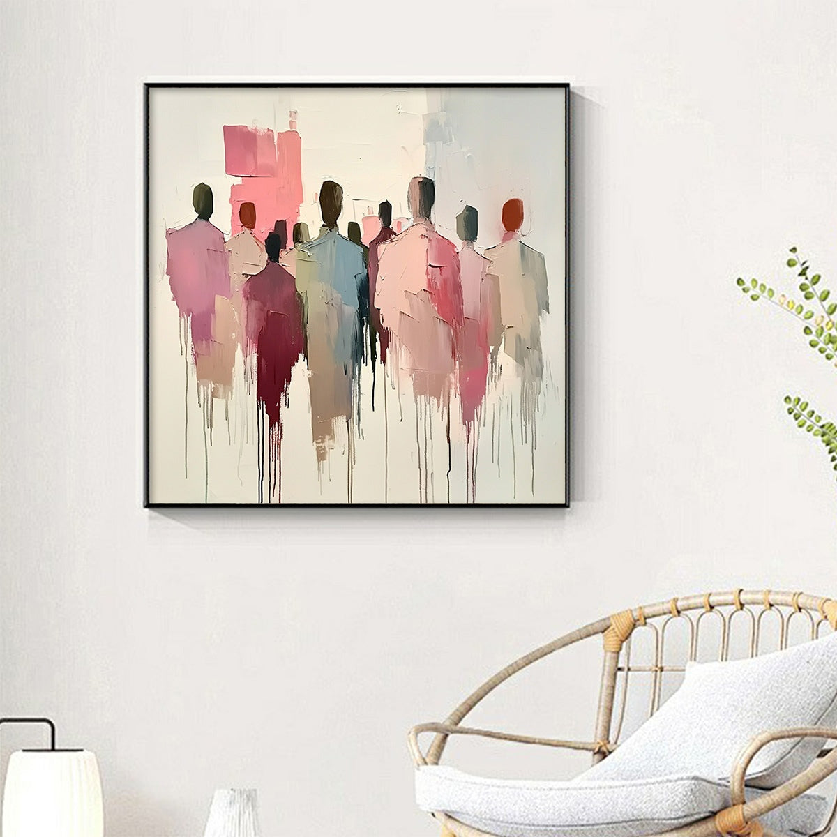 GATHERING: Abstract Figurative Palette Knife Oil Painting - Image 5