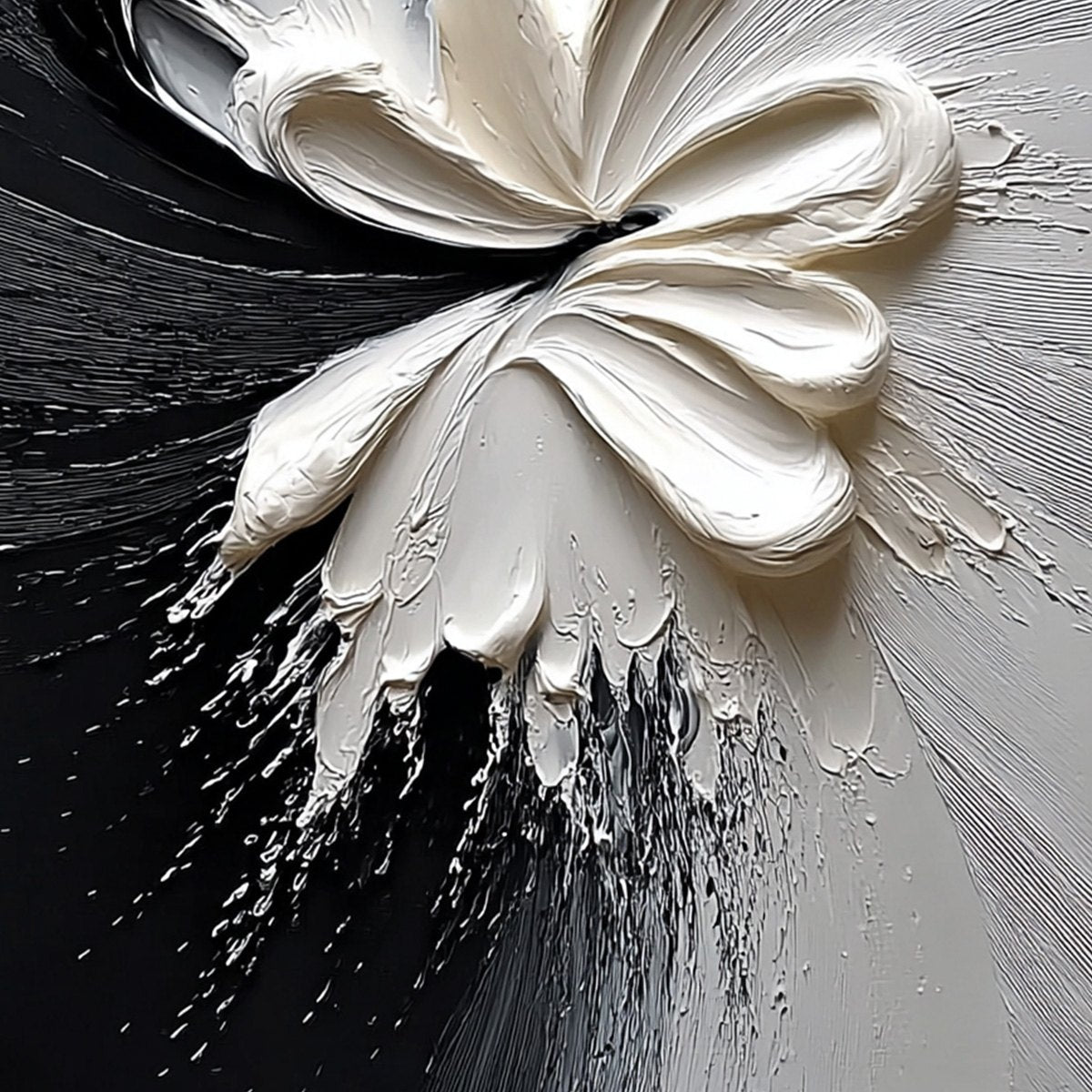 GENESIS: Black and White Textured Abstract Impasto Painting - Image 5
