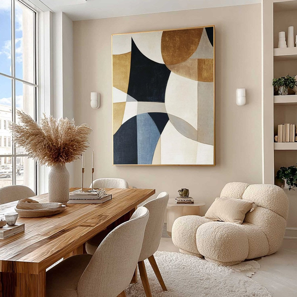 GEOMETRIC BALANCE: Abstract Minimalist Geometric Oil Painting - Image 5