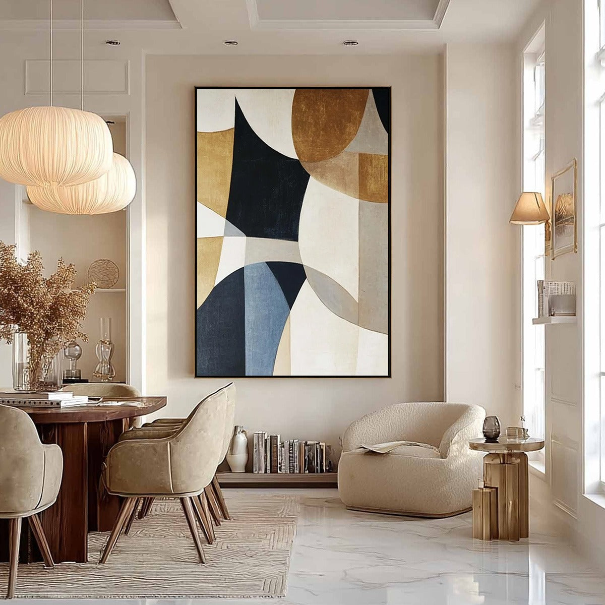GEOMETRIC BALANCE: Abstract Minimalist Geometric Oil Painting - Image 6