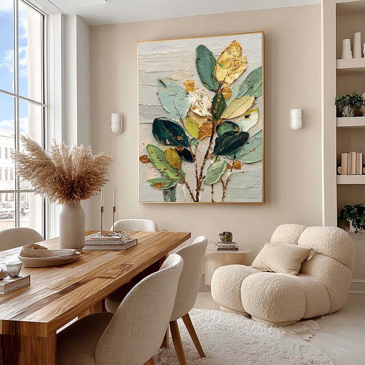 GILDED BOTANICA: Textured Palette Knife Floral Oil Painting - Image 7