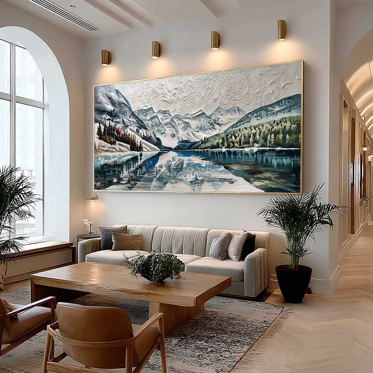 GLACIAL SERENITY: Heavily Textured Impasto Mountain Lake Painting - Image 7