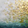 GOLDEN CANOPY: Heavily Textured Gold & Green Abstract Impasto Painting