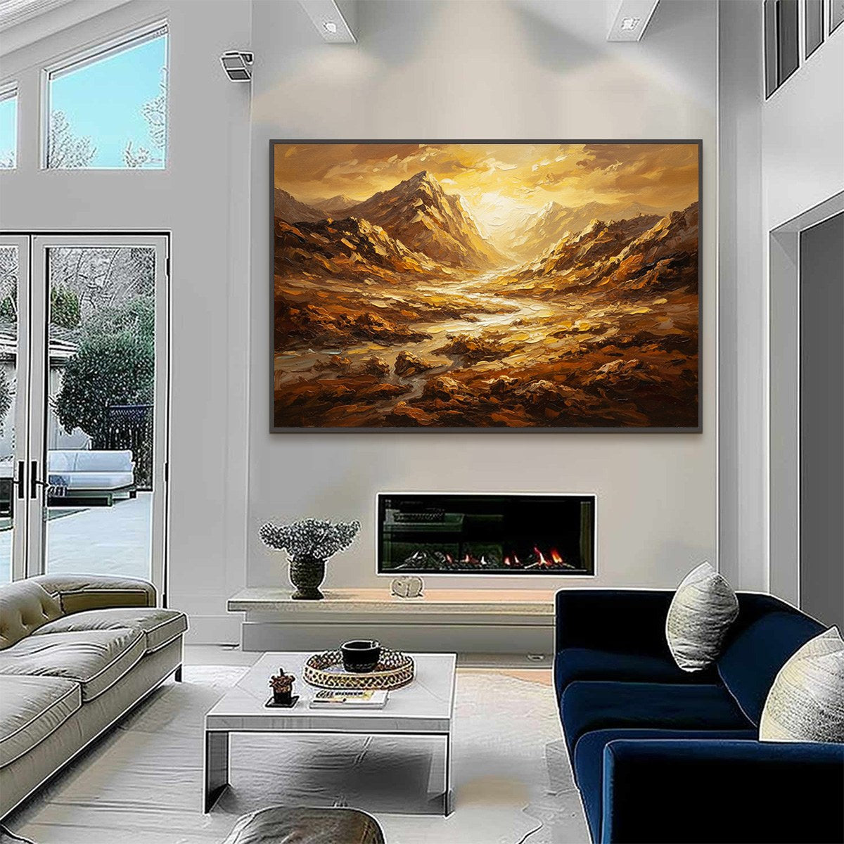 GOLDEN CANYON: Textured Impasto Mountain Valley Landscape Painting - Image 6