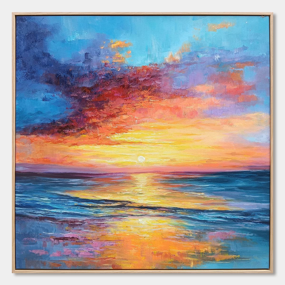 Ready to Ship | GOLDEN HOUR | 28''x28'' | 70x70cm | Wood Frame - Image 3
