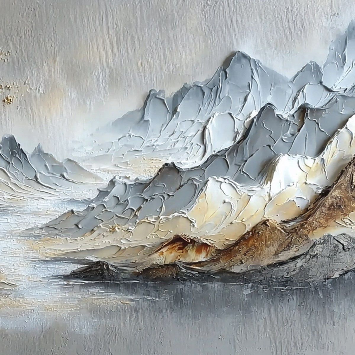 GOLDEN SERENITY: Textured Impasto Mountain Valley Landscape Painting - Image 5