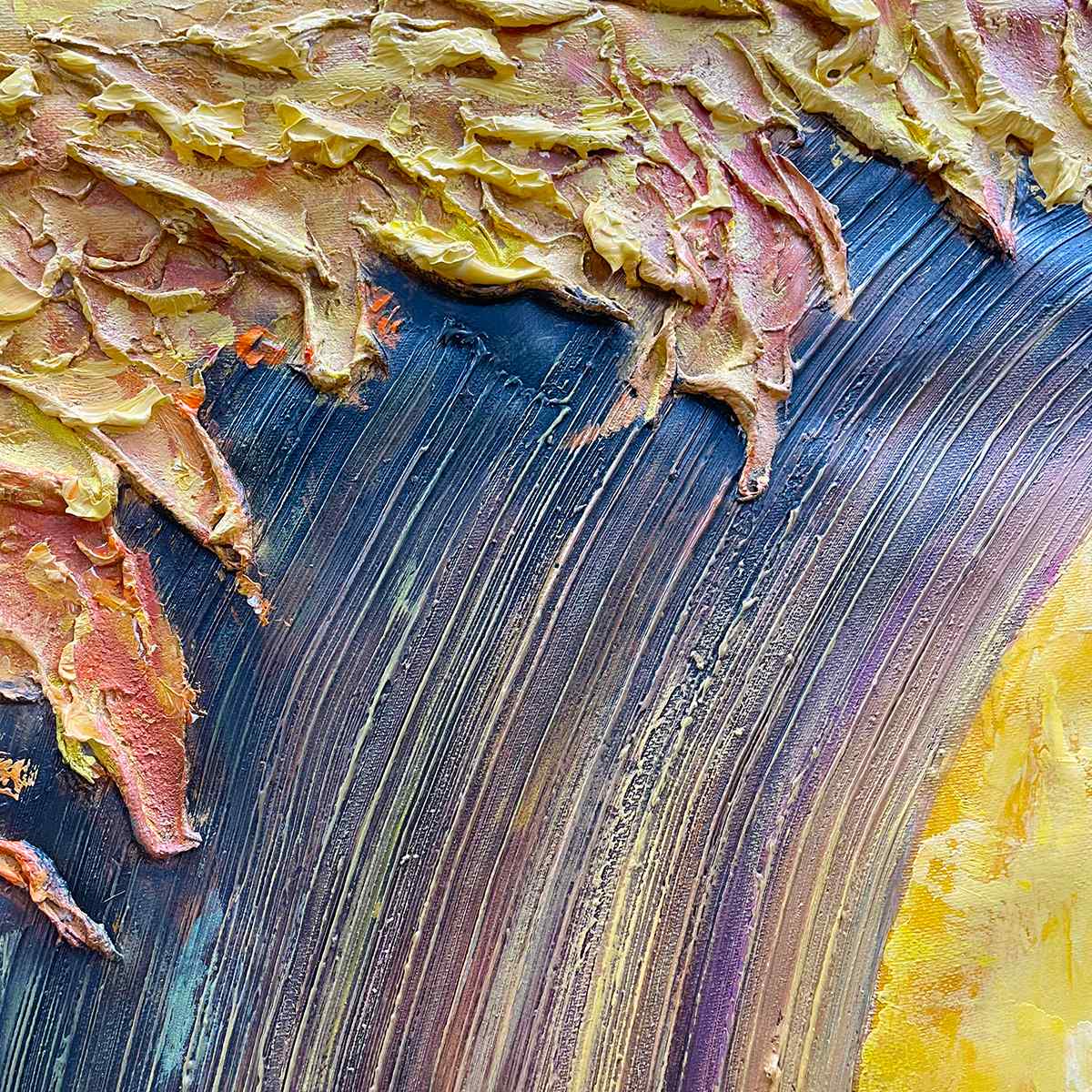 Ready to Ship | Golden Wave Dreams: A Work of Textured Sea Billows - Image 4