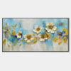 GOLDEN BLOSSOM DRIFT: Floral Painting with Gold Accents