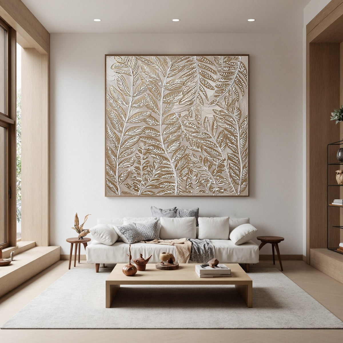 GOLDEN BOTANICALS: Textured Metallic Gold Leaf Oil Painting - Image 7