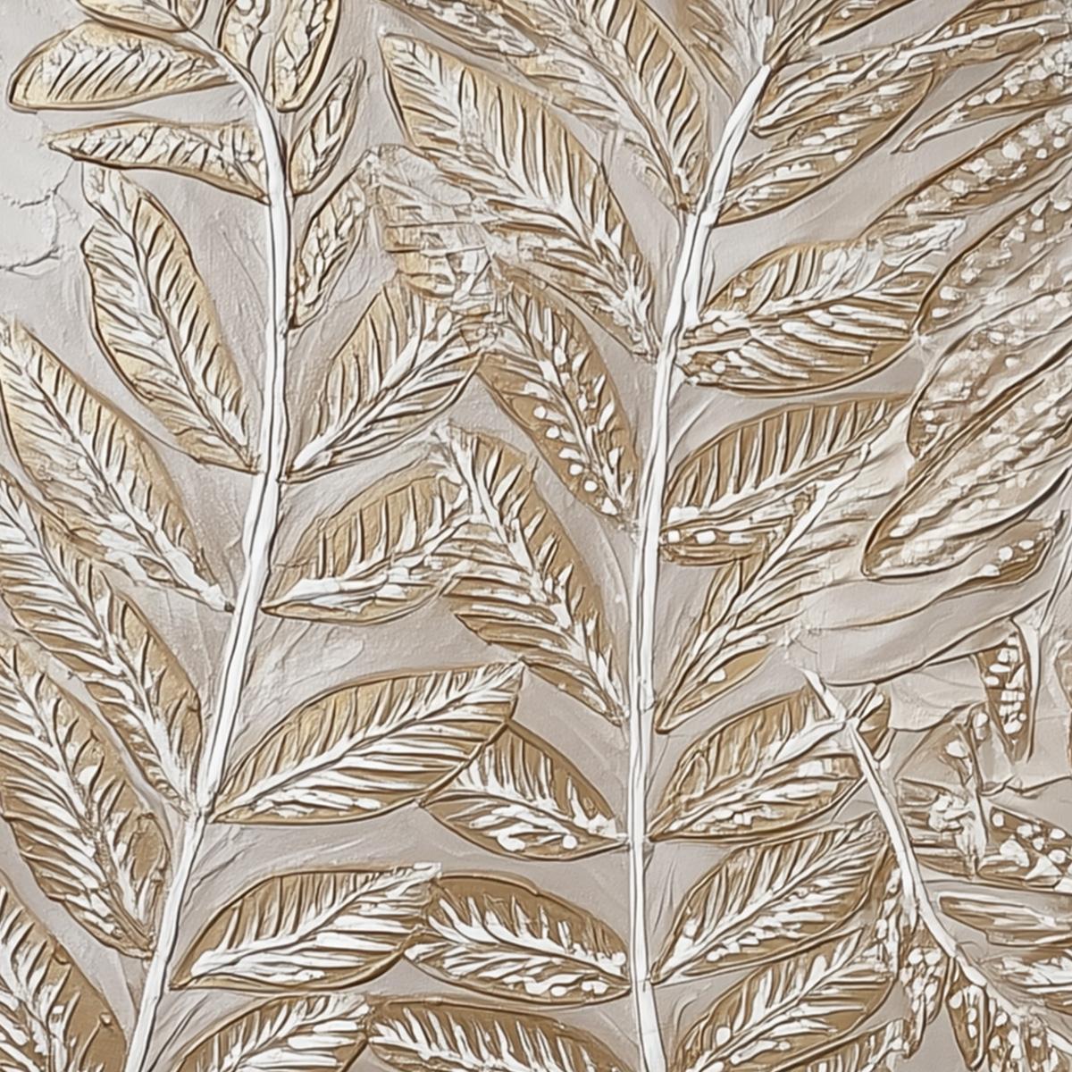 GOLDEN BOTANICALS: Textured Metallic Gold Leaf Oil Painting - Image 6