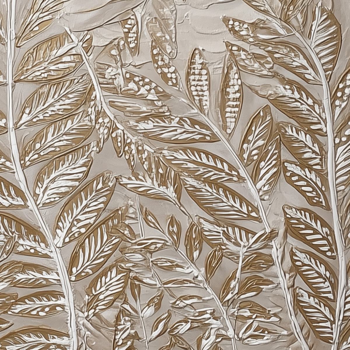 GOLDEN BOTANICALS: Textured Metallic Gold Leaf Oil Painting - Image 8
