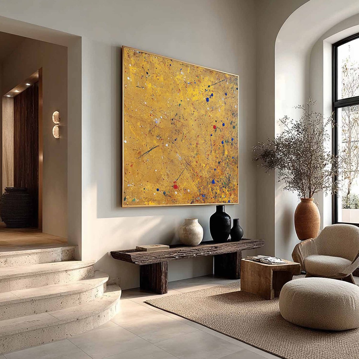 GOLDEN CHORUS: Abstract Expressionist Oil Painting - Image 3
