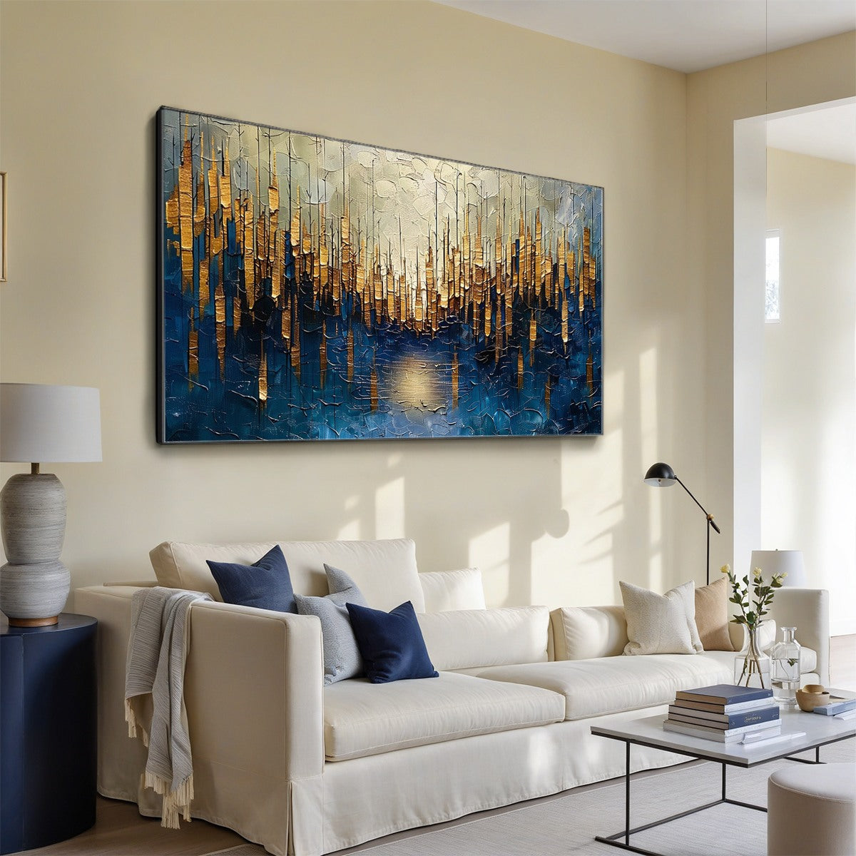 GOLDEN FOREST REFLECTION: Textured Landscape Oil Painting - Image 6