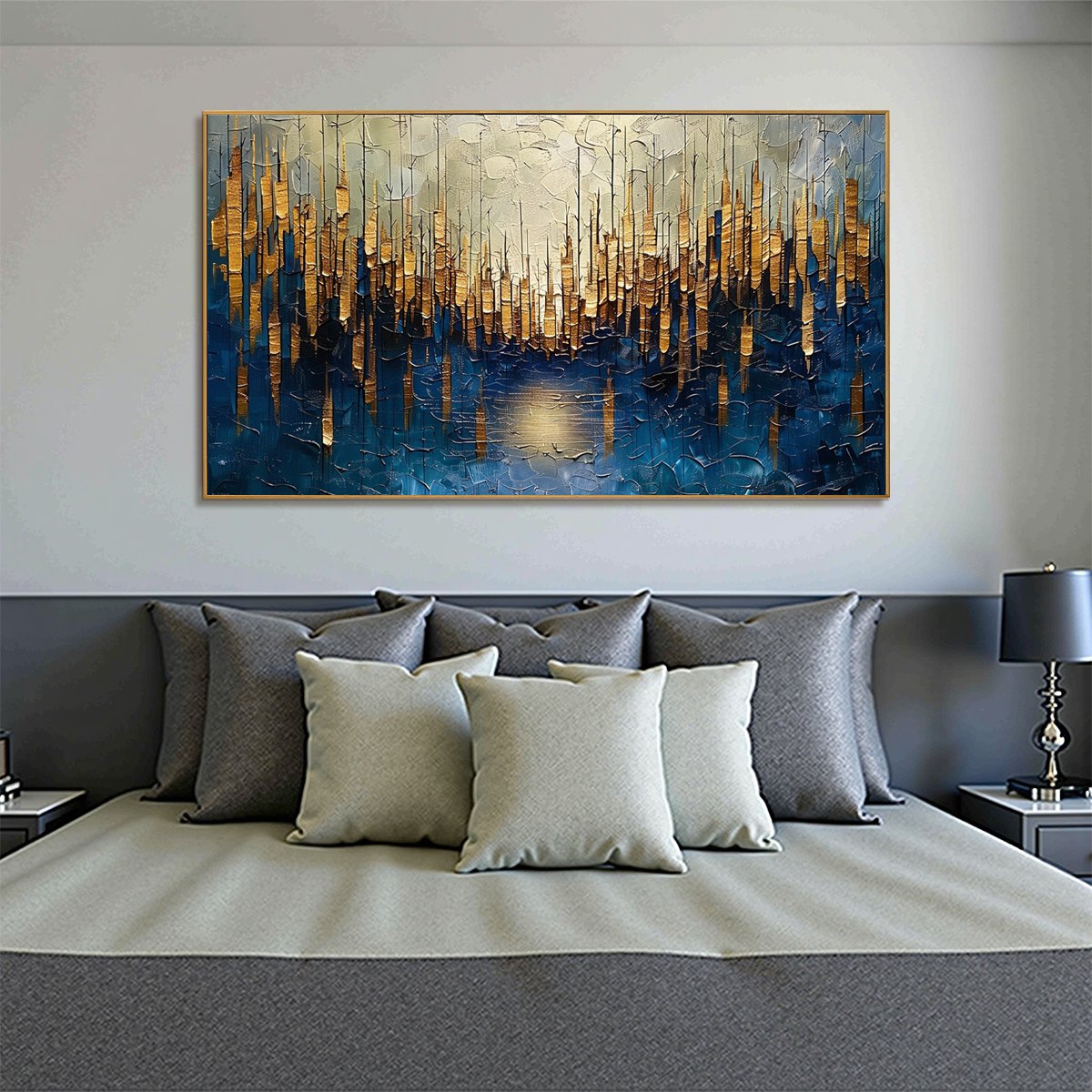 GOLDEN FOREST REFLECTION: Textured Landscape Oil Painting - Image 7