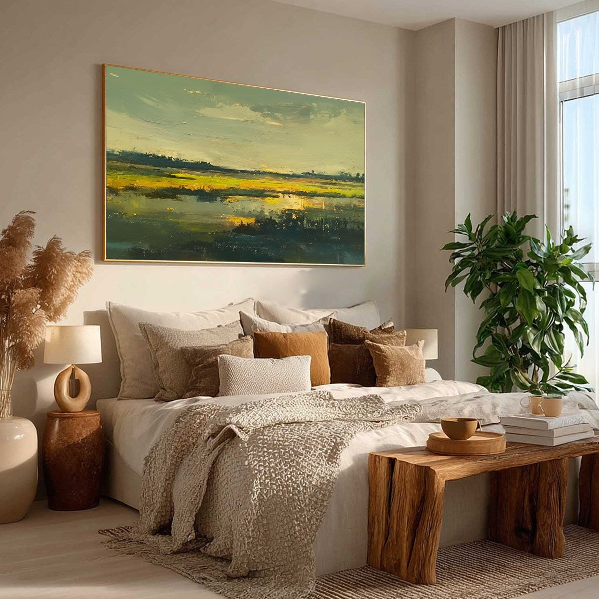 GOLDEN MARSH: Abstract Impressionist Landscape Painting - Image 6