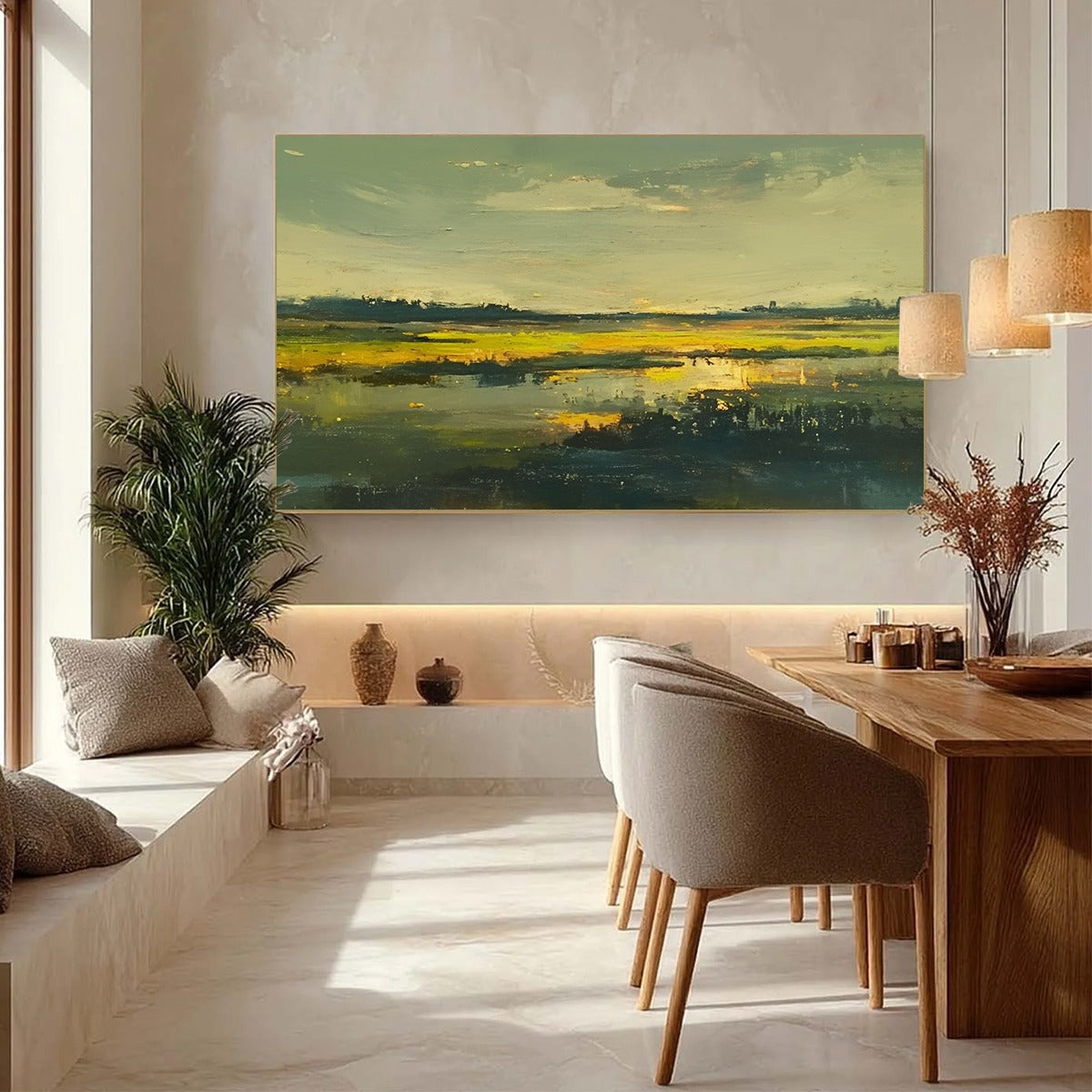 GOLDEN MARSH: Abstract Impressionist Landscape Painting - Image 4