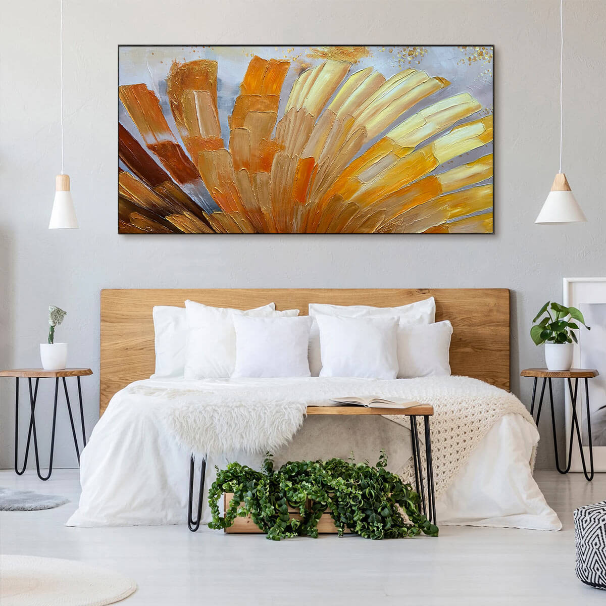 GOLDEN RADIANCE: Abstract Gold Textured Impasto Oil Painting - Image 7