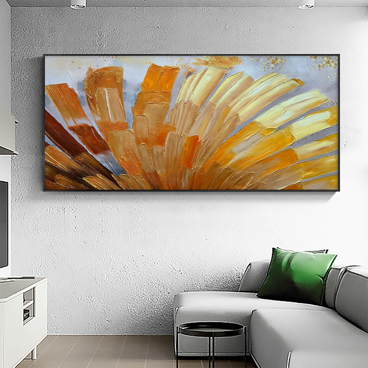 GOLDEN RADIANCE: Abstract Gold Textured Impasto Oil Painting - Image 6
