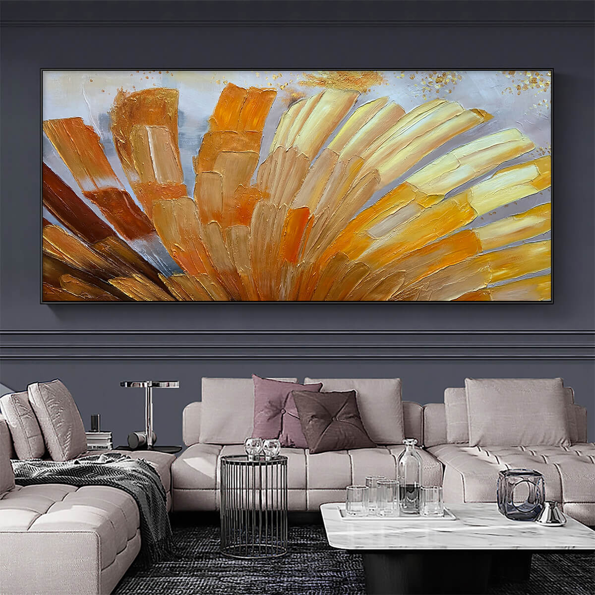 GOLDEN RADIANCE: Abstract Gold Textured Impasto Oil Painting - Image 2