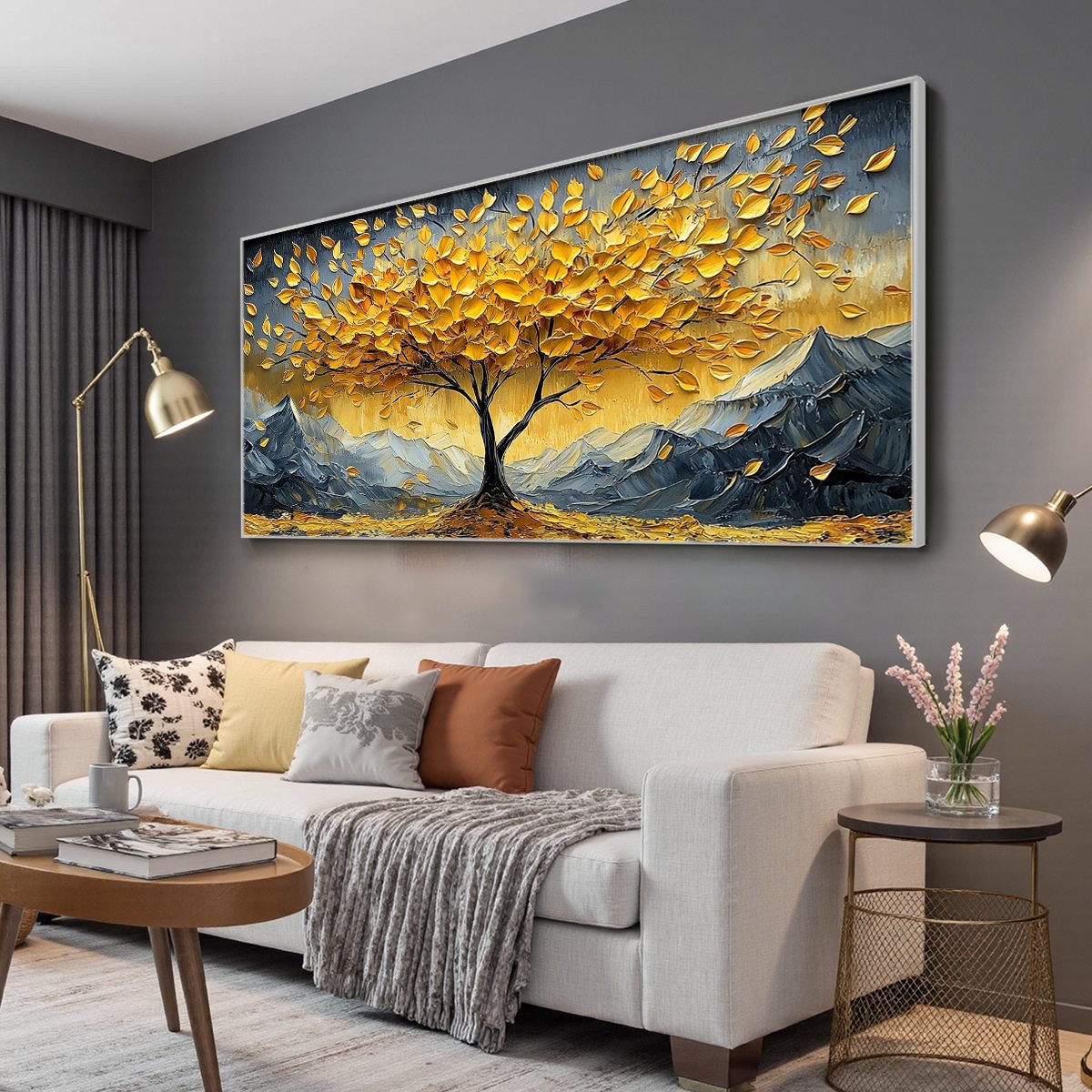 GOLDEN RESILIENCE: Textured Landscape Oil Painting - Image 6