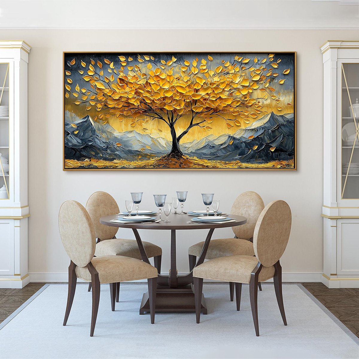 GOLDEN RESILIENCE: Textured Landscape Oil Painting - Image 7