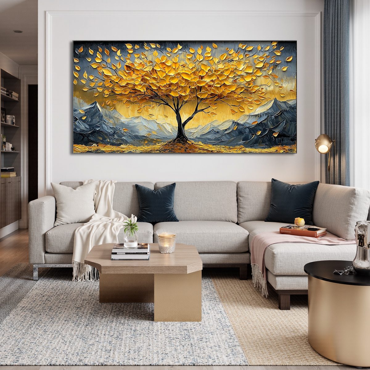 GOLDEN RESILIENCE: Textured Landscape Oil Painting - Image 4