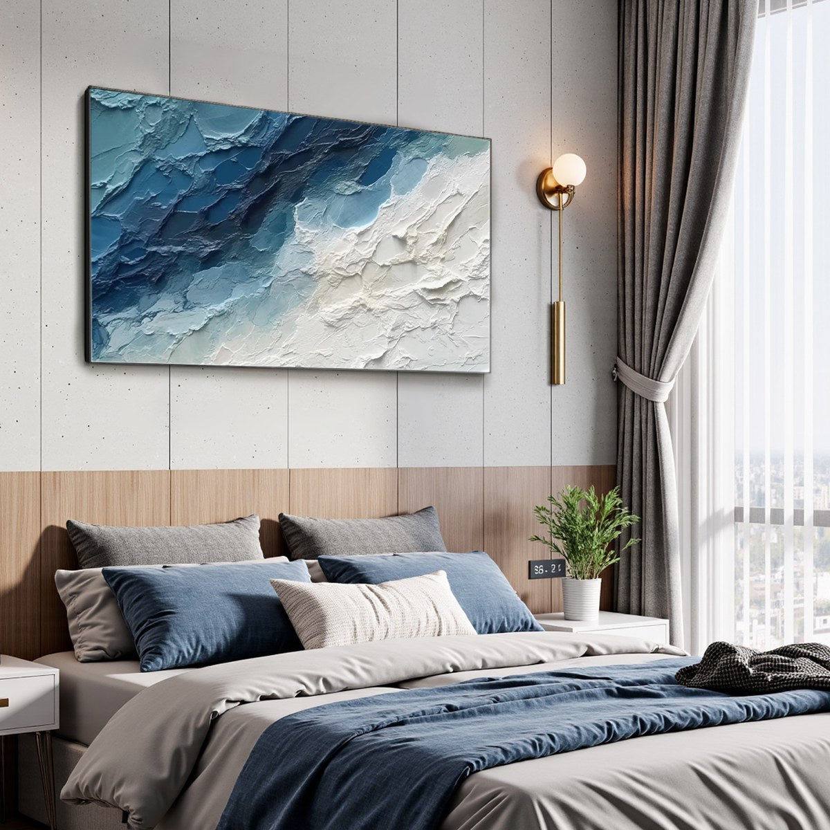 GOLDEN SURGE: Textured Impasto Ocean Sunrise Wave Oil Painting - Image 4