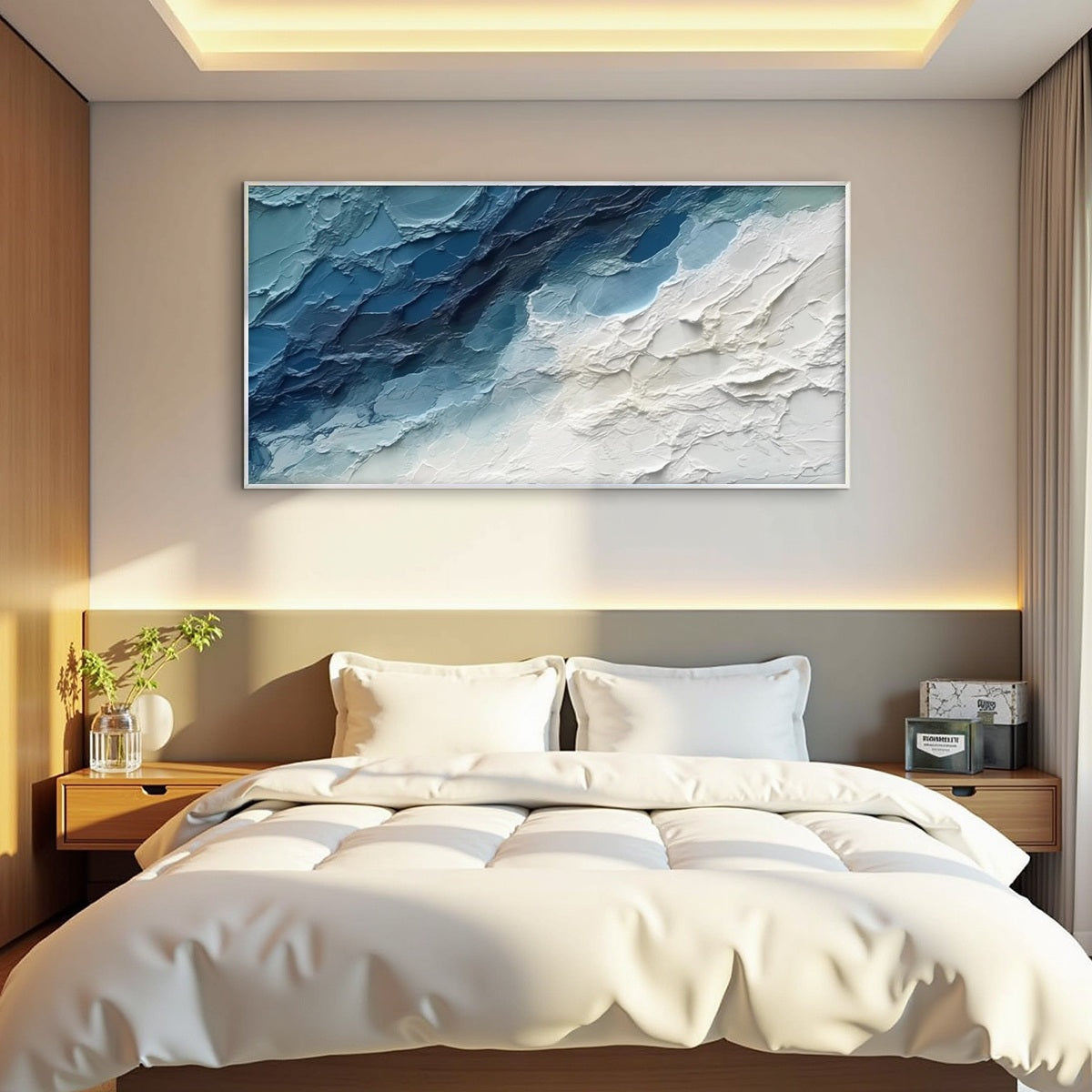 GOLDEN SURGE: Textured Impasto Ocean Sunrise Wave Oil Painting - Image 7