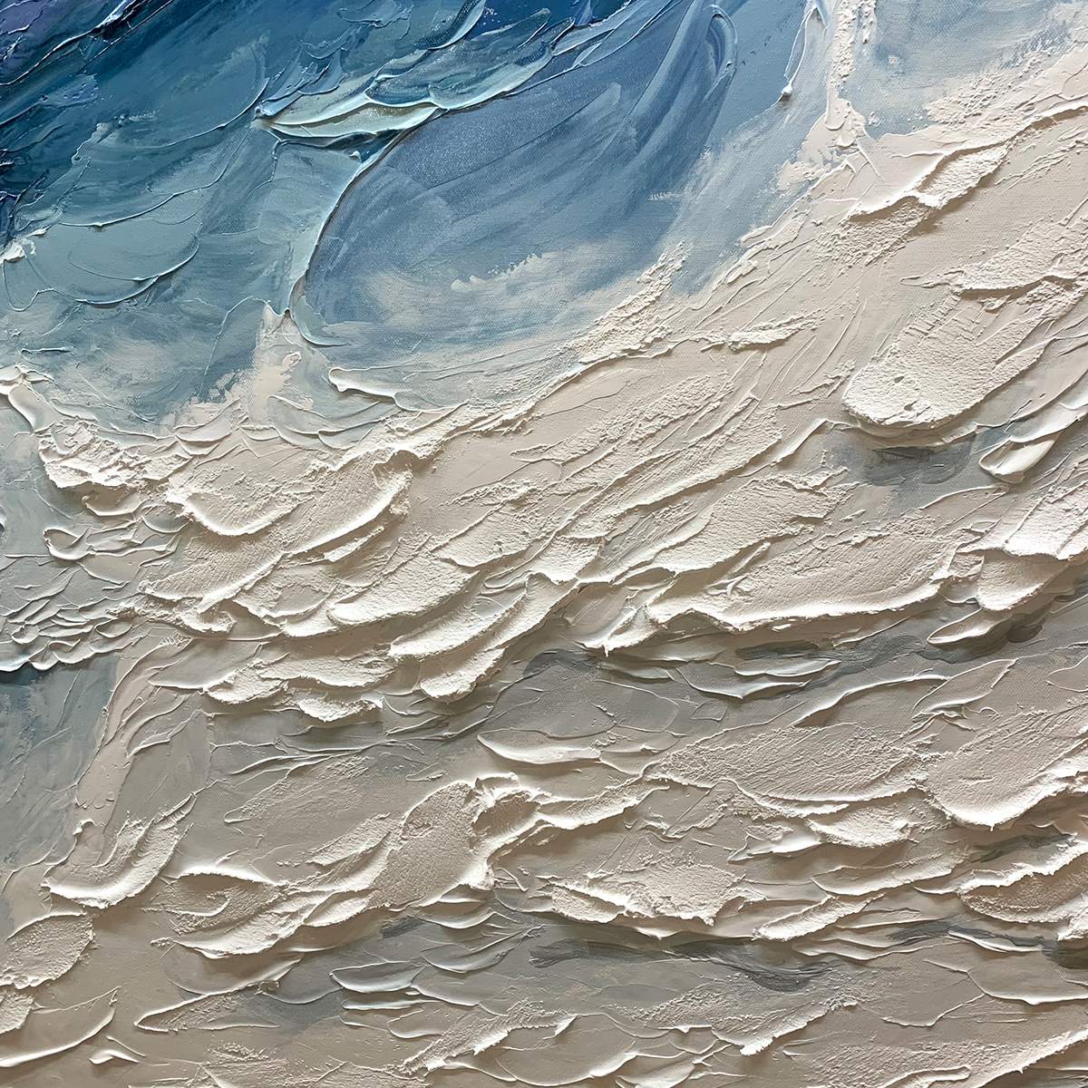 GOLDEN SURGE: Textured Impasto Ocean Sunrise Wave Oil Painting - Image 3