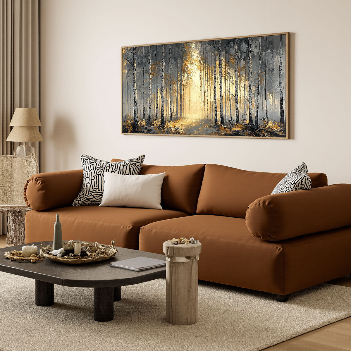 GOLDEN WOODS: Atmospheric Forest Landscape Oil Painting - Image 6