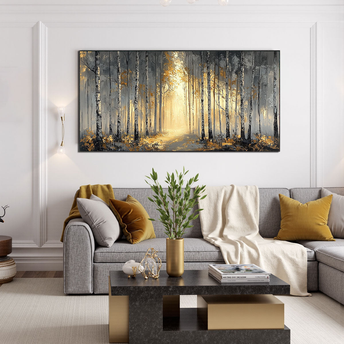GOLDEN WOODS: Atmospheric Forest Landscape Oil Painting - Image 2